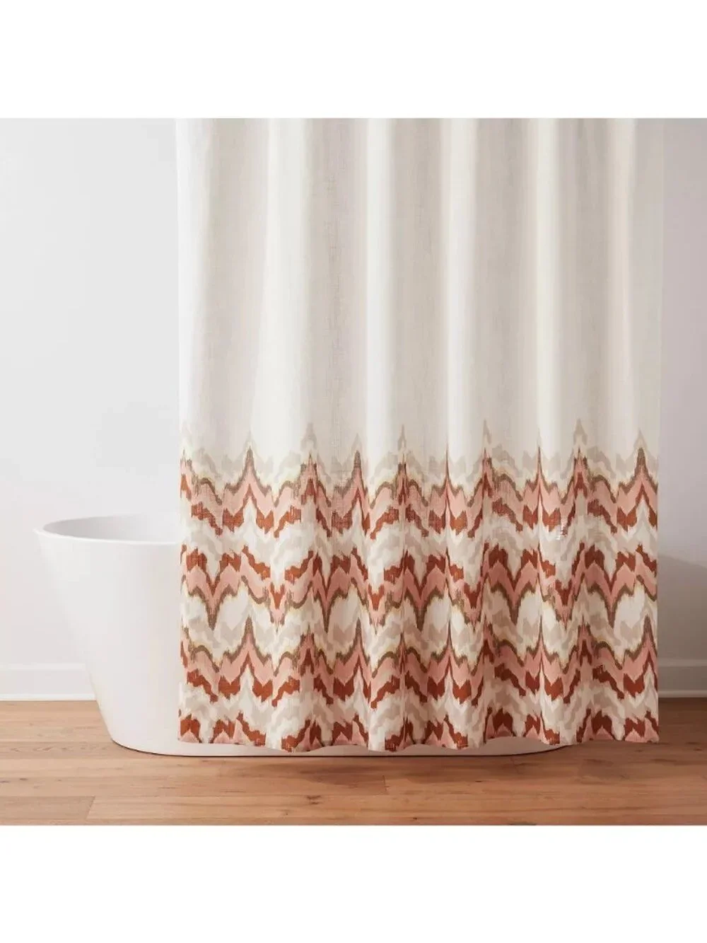 Threshold Coastal Red Shades & Cream Shower Curtain NO HOOKS INCLUDED